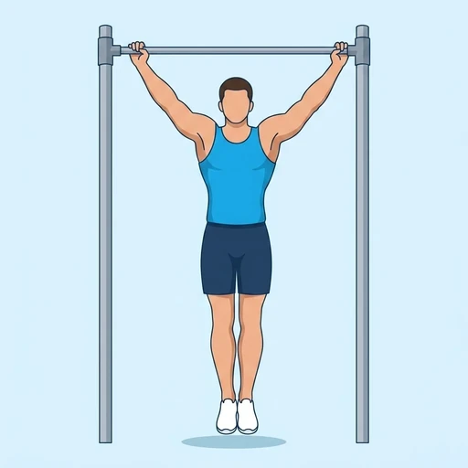 Archer Pull Ups — start position, flat illustration