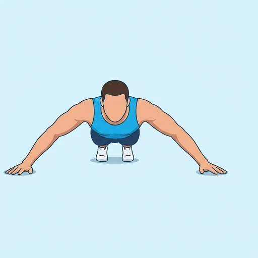 Archer Push Ups — start position, flat illustration
