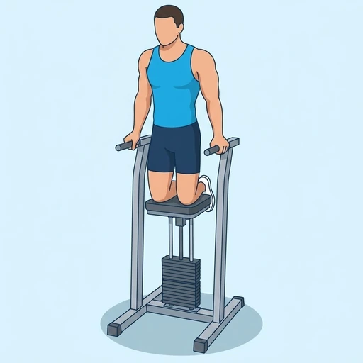 Machine Assisted Dips — start position, flat illustration