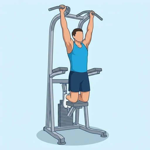 Assisted Pull Ups — start position, flat illustration