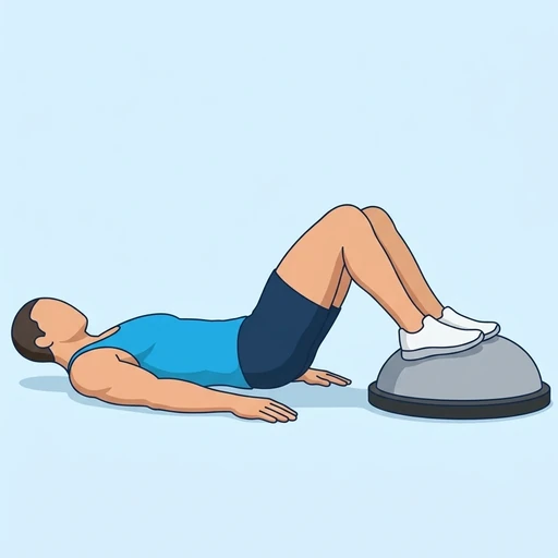 Balance Dome Glute Bridge — start position, flat illustration