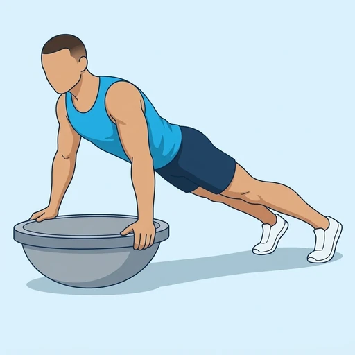 Balance Dome Push-Up — start position, flat illustration