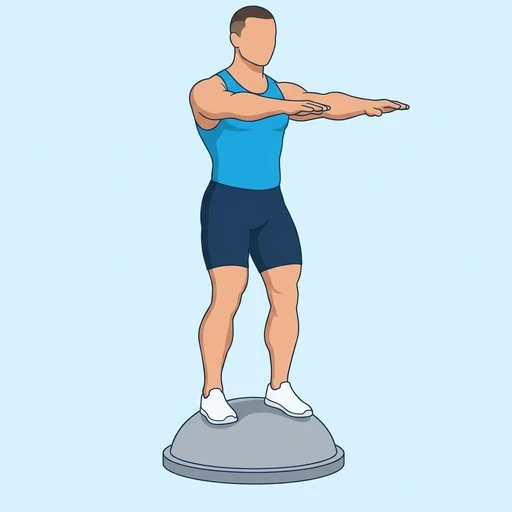 Balance Dome Squat — start position, flat illustration