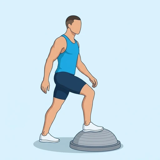 Balance Dome Step-Up — start position, flat illustration