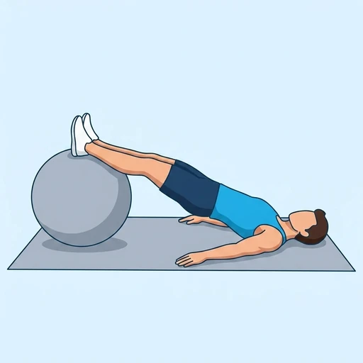 Stability Ball Leg Curl — start position, flat illustration