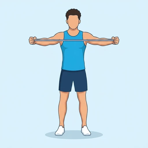 Band Pull Apart — start position, flat illustration