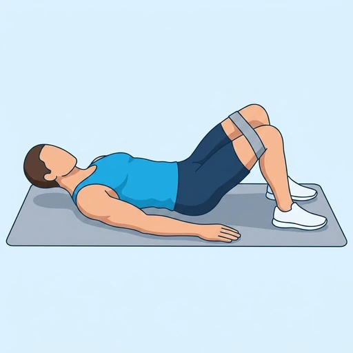 Banded Glute Bridge — start position, flat illustration
