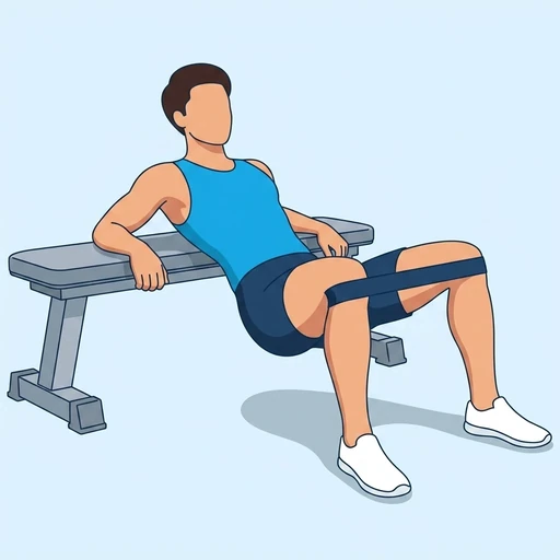 Banded Hip Thrust — start position, flat illustration