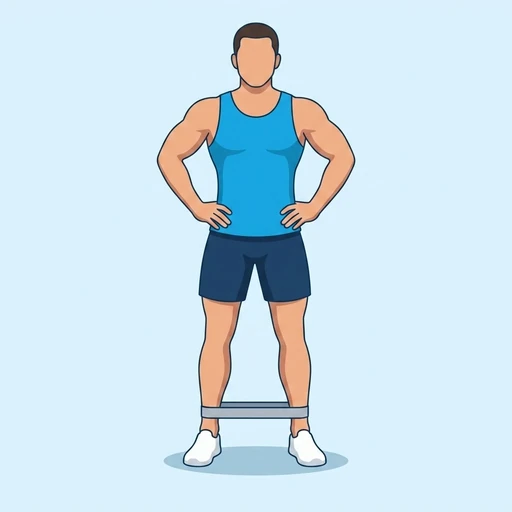 Banded Lateral Walk — start position, flat illustration