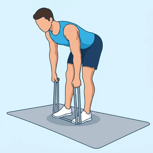 Banded Romanian Deadlift — start position, flat illustration