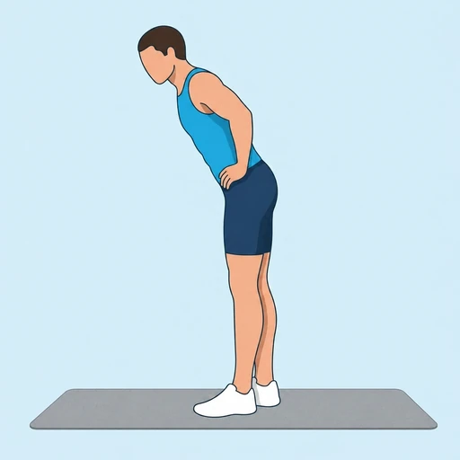 Banded Standing Leg Curl — start position, flat illustration