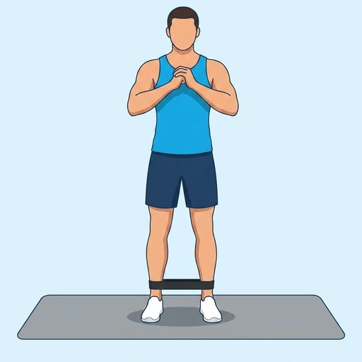 Banded Standing Hip Abduction — start position, flat illustration