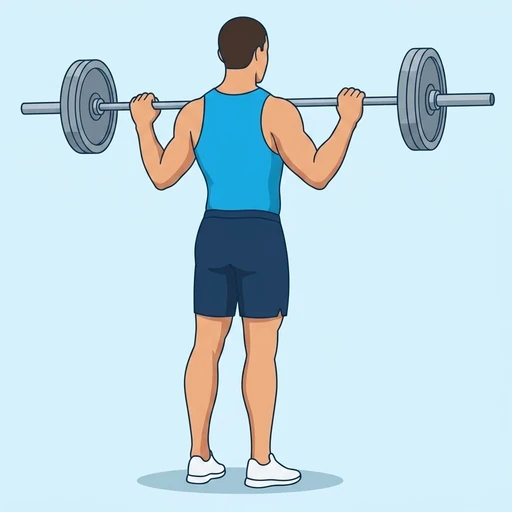 Barbell Calf Raise — start position, flat illustration