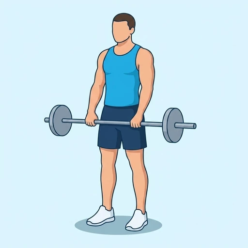Barbell Front Raise — start position, flat illustration