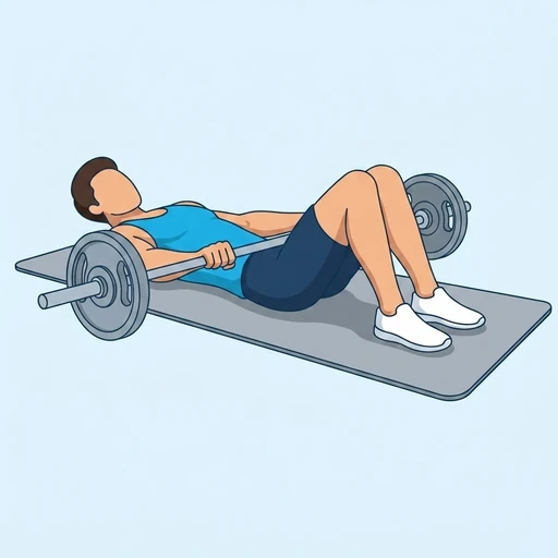 Barbell Glute Bridge — start position, flat illustration