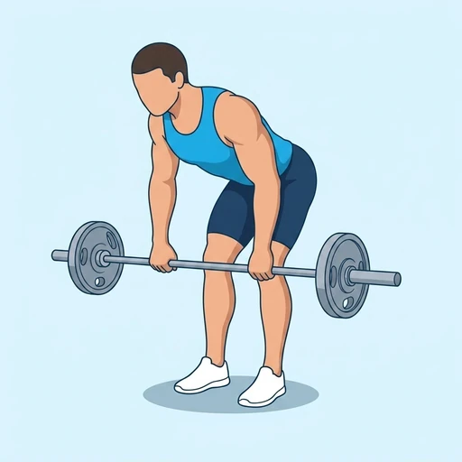 Barbell Rear Delt Row — start position, flat illustration