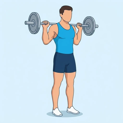 Barbell Reverse Lunge — start position, flat illustration