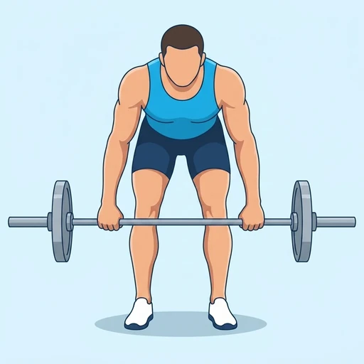 Bent-Over Barbell Row — start position, flat illustration
