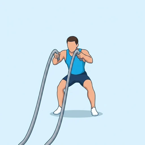 Battle Rope Double Slam — start position, flat illustration