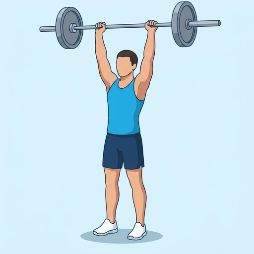 Behind the Neck Press — start position, flat illustration