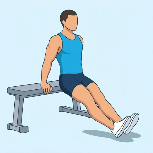 Bench Dips — start position, flat illustration