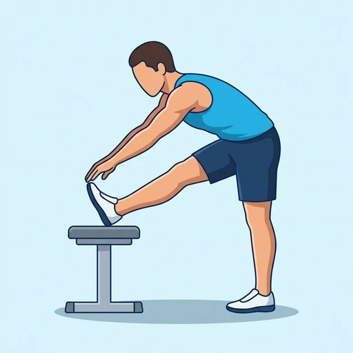 Bench Hamstring Stretch, flat illustration