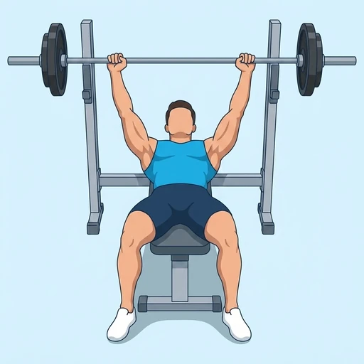 Barbell Bench Press — start position, flat illustration