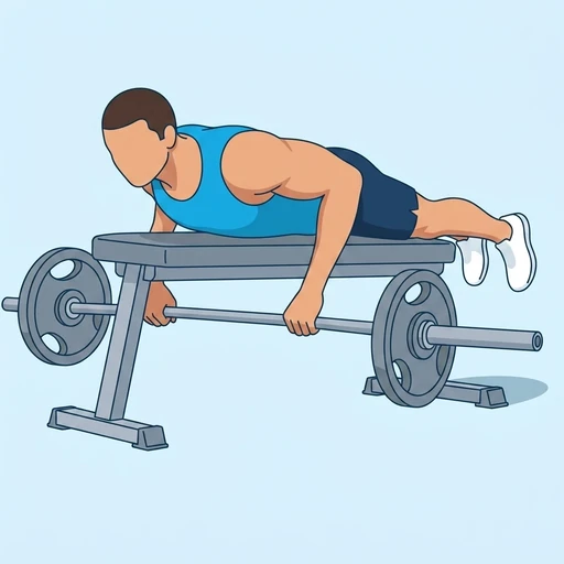 Bench Pull — peak position, flat illustration