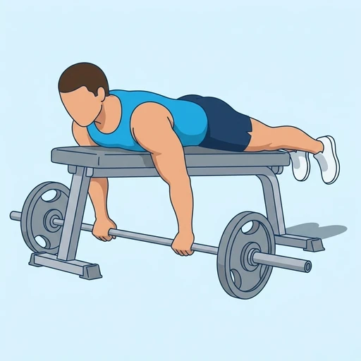 Bench Pull — start position, flat illustration