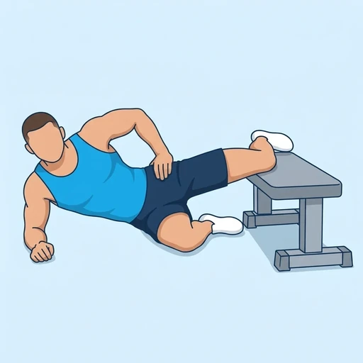 Bent-Knee Copenhagen Raises — start position, flat illustration