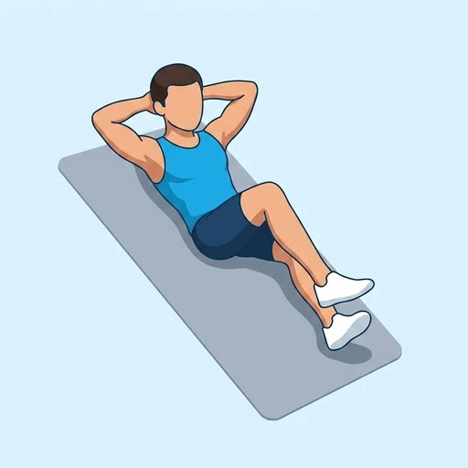 Bicycle Crunch — start position, flat illustration