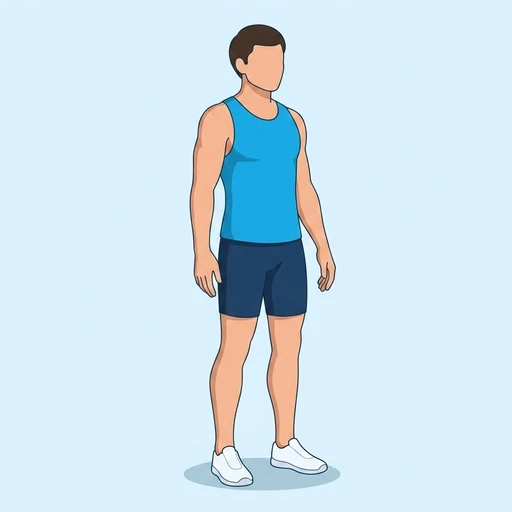 Bodyweight Reverse Lunge — start position, flat illustration