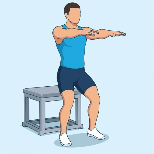 Box Squat — start position, flat illustration