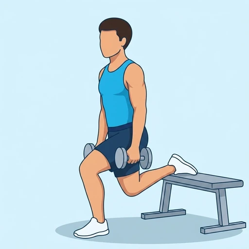 Bulgarian Split Squat — peak position, flat illustration