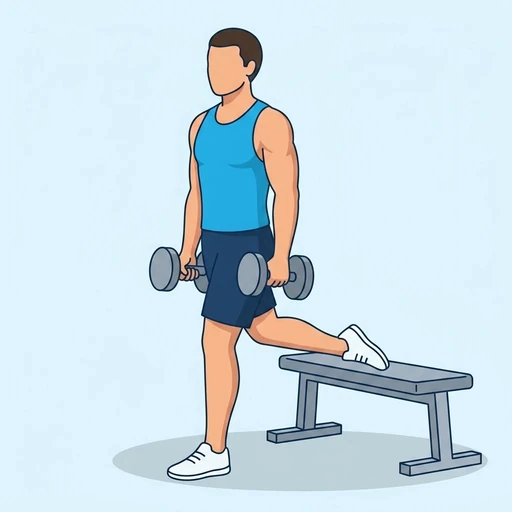 Bulgarian Split Squat — start position, flat illustration