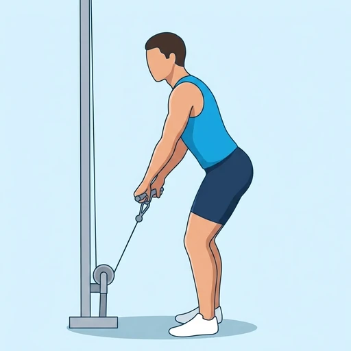 Cable Bent-Over Row — start position, flat illustration
