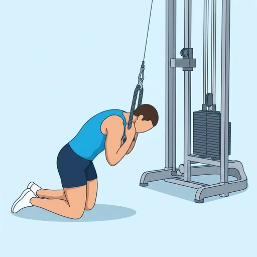 Cable Crunch — start position, flat illustration