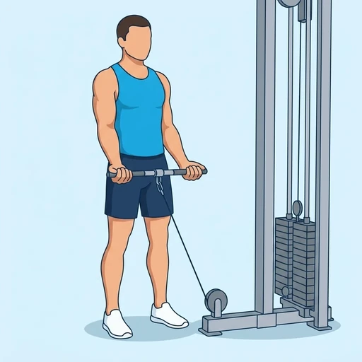 Cable Curl — start position, flat illustration