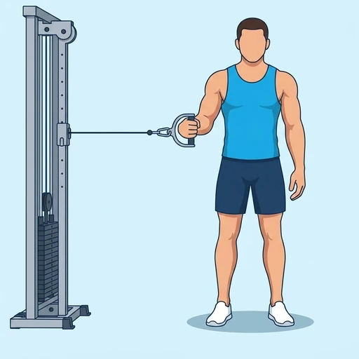 Cable External Rotation — start position, flat illustration