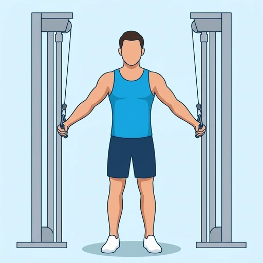 Cable Fly — start position, flat illustration