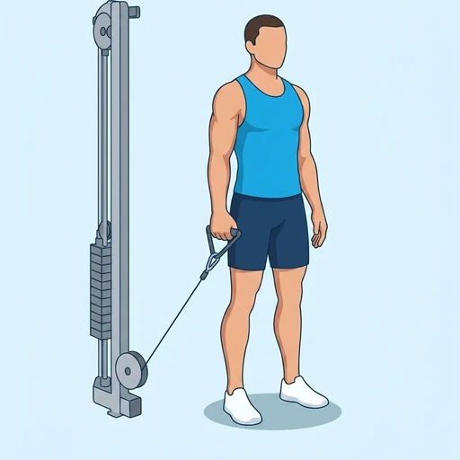 Cable Front Raise — start position, flat illustration