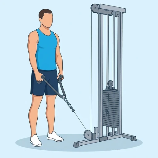 Cable Hammer Curl — start position, flat illustration