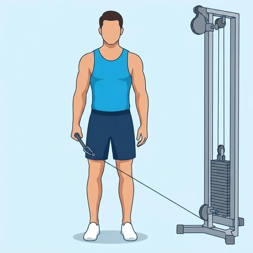 Cable Lateral Raise — start position, flat illustration