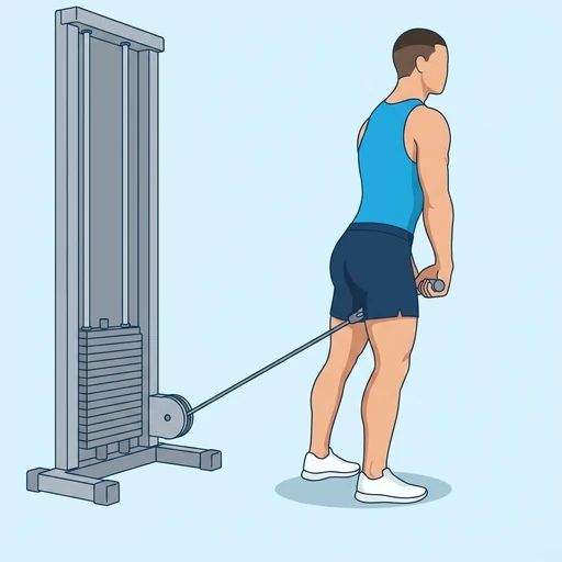 Cable Pull-Through — peak position, flat illustration