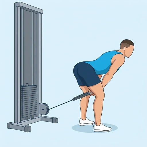 Cable Pull-Through — start position, flat illustration