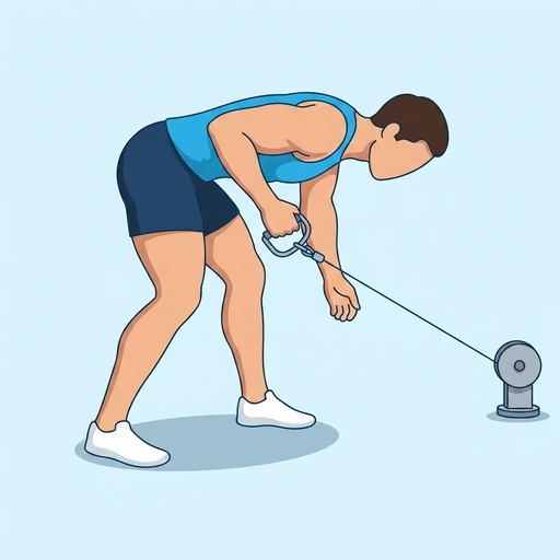 Cable Tricep Kickback — start position, flat illustration