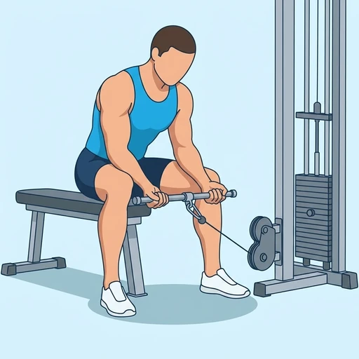 Cable Wrist Curl — start position, flat illustration