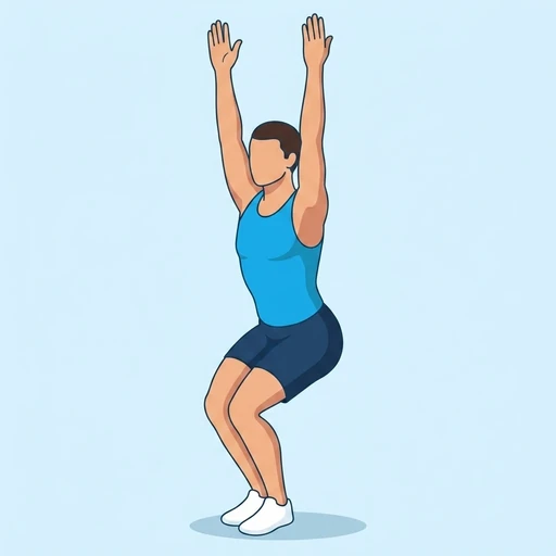 Chair Pose, flat illustration
