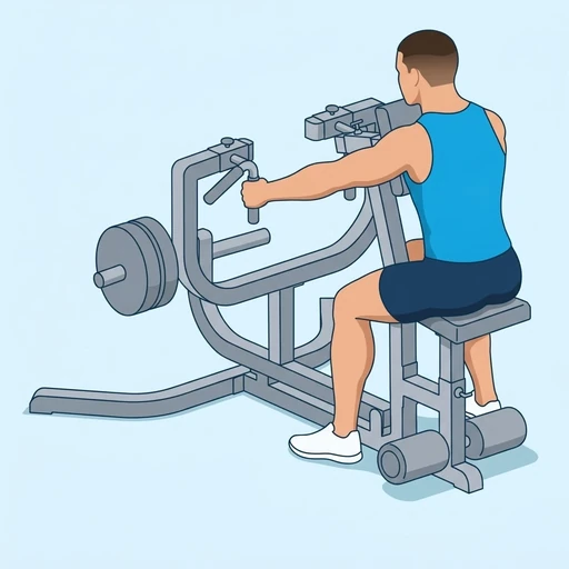 Chest-Supported Machine Row — start position, flat illustration