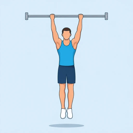 Chin-Ups — start position, flat illustration